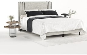 Svetlosivá čalúnená dvojlôžková posteľ s úložným priestorom 200x200 cm Musca – Maison de Rêve