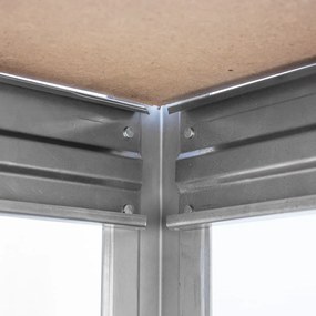 BULLRACK RIVET bezskrutkový kovový regál s drevenou DTD policou, 200x100x60 cm, 4 police, 600kg na policu, zinok