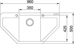 Franke Maris MRG 612 E, 960x500 mm, fragranitový drez, onyx 114.0250.569