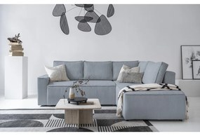 Svetlosivá menčestrová rozkladacia rohová pohovka (pravý roh) Brave Dave – Miuform