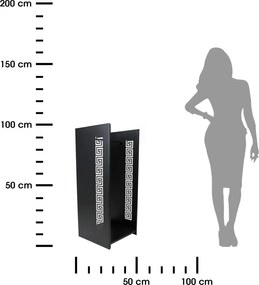 Kovový stojan na drevo Kely, 40x100 cm, čierna