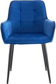 Jedálenská stolička Ferndale - zamat - tmavo modrá