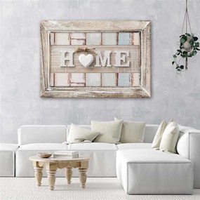 Gario Obraz na plátne Home nápis so srdiečkom v ráme v štýle vintage Rozmery: 90 x 60 cm