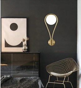 Toolight - sklenená nástenná lampa G9 APP603-1W, zlatá, OSW-08996