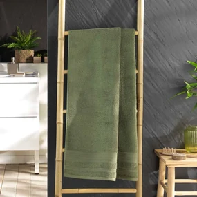 Kaki froté bavlnená osuška 70x130 cm Tendresse – douceur d'intérieur