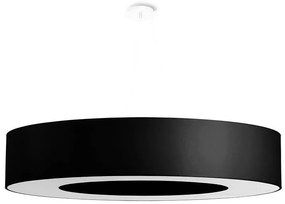Závesné svietidlo Saturno, 1x čierne textilné tienidlo, (biely plast), (fi 90 cm)