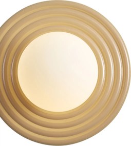 Retro Wall Lamp Taupe with Opal Round 20cm IP44 - Lila