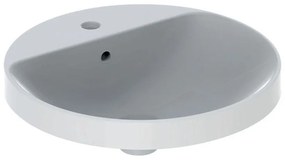 GEBERIT Variform okrúhle zápustné umývadlo s otvorom, s prepadom, priemer 480 mm, biela, 500.704.01.2