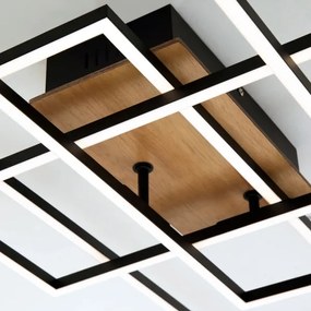 Brilo - LED Stmievateľný prisadený luster FRAME LED/51W/230V čierna/hnedá + DO