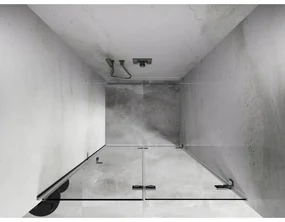 Mexen, Mexen Lunar-F pravé sklápacie sprchové dvere 75 cm, transparentné, chróm - 836-075-000-01-00-P