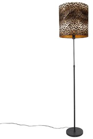 Stojacia lampa čierna tienidlo leopardí vzor 40 cm - Parte