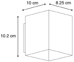 Sada 2 dizajnových nástenných svietidiel čierna a zlatá štvorcová - Sola