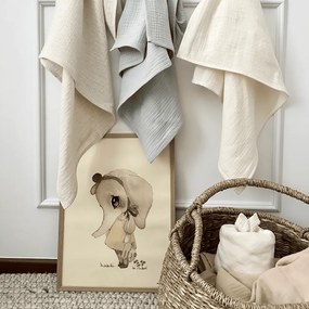 Mušelínová plienka z organickej bavlny vanilková 70×70 cm