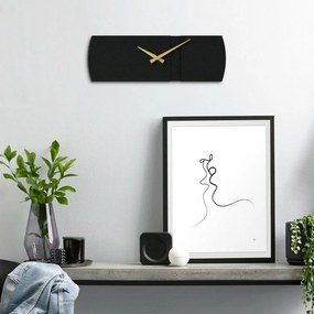 Nástenné hodiny Origami APS097, Black, 16 x 49 cm