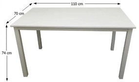 Kondela Jedálenský stôl, biela, 110x70 cm, ASTRO NEW