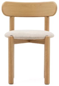 Jedálenská stolička z dubového dreva v krémovo-prírodnej farbe v súprave 2 ks Nebai – Kave Home