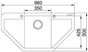 Franke Maris MRG 612 E, 960x500 mm, fragranitový drez, Kašmír 114.0494.648