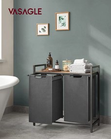 Koš na bielizeň s priehradkami a policou VASAGLE BLH201G01