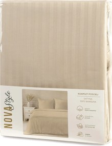 SATÉNOVÉ OBLIEČKY VERA 140X200 CM, 1 KS 70X80 CM BÉŽOVÉ