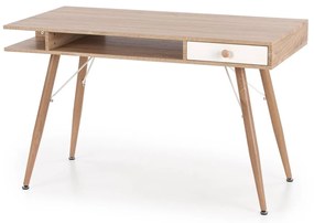 PISACÍ STÔL LEOS DUB SONOMA / BIELY 120 cm