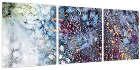 Obraz - Abstrakcia (s hodinami) (90x30 cm)