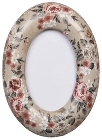 Oválny fotorámik s keramickým okrajom s kvetmi Floria - 13*3*18 cm / 9*13 cm