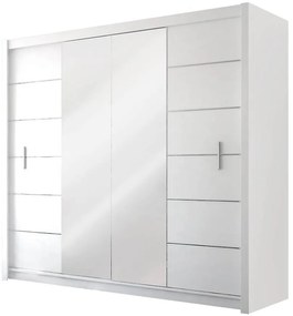 Skriňa Lizbona 2 203 cm biely/zrkdlo