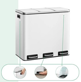 Jurhan Kôš na separovanie odpadu SORT 54l (3x18 l) + vrecia na odpadky, biela