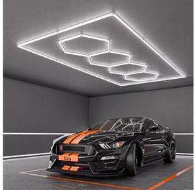 LED stropné svietidlo LED/384W/85-265V 6500K 484x243 cm CRI 90 IP54 biela