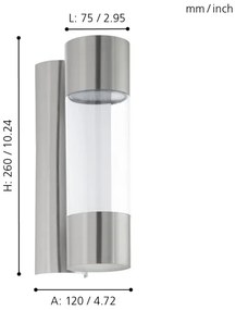 Eglo 96013 - LED Vonkajšie nástenné svietidlo ROBLEDO 2xLED/3,7W