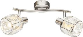 Stropné osvetlenie Kris 28 cm, sklenený krištáľ, 2 svietidlá%