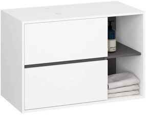 Skrinka pod umývadlo VAMI W90 2SZ biela / garafitová / sivá