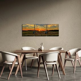 Obraz - Dedinské balíky (s hodinami) (90x30 cm)