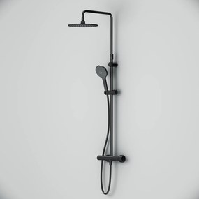 Sprchový systém AM.PM Like F07LA422 s termostatickou sprchovou batériou, čierny