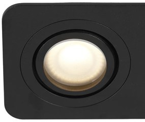 Sada 6 zaoblených zapustených bodových svetiel čierna GU10 50 mm otočné a naklápacie IP44 2-svetlé - Alberto