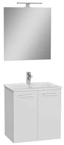 Kúpeľňová zostava s umývadlom zrcadlem a osvětlením VitrA Mia 59x61x39,5 cm biela lesk MIASETFP60B