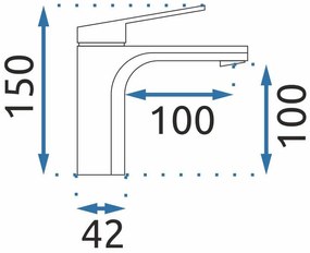 Rea Marco, umývadlová batéria h-150, zlatá matná, REA-B4897