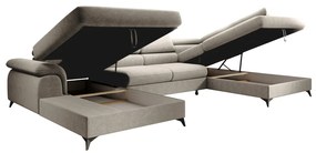 Rohová sedačka U s rozkladom Poly Roh U P - béžová / čierna