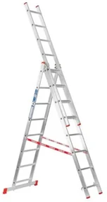 Hliníkový trojdielny výsuvný rebrík VENBOS HOBBY, 3x8 priečok, 4,52 m
