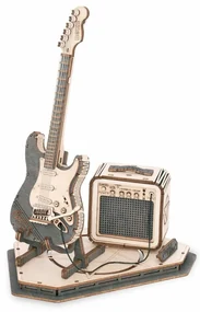 RoboTime 3D drevené puzzle Elektrická gitara