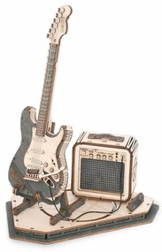 RoboTime 3D drevené puzzle Elektrická gitara