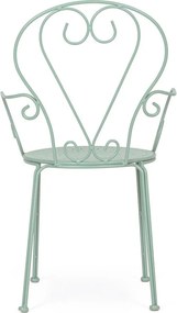 Kovová záhradná stolička v mentolovej farbe Etienne – Bizzotto