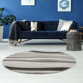 Dekorstudio Moderný okrúhly koberec NOA - vzor 9314 sivý Priemer koberca: 160cm