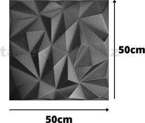 Stropné panely 3D XPS K58, cena za kus, rozmer 50 cm x 50 cm, Zirkon čierny, IMPOL TRADE