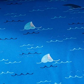 Modrá napínacia detská plachta na jednolôžko 90x190 cm Jawsome Shark – Catherine Lansfield