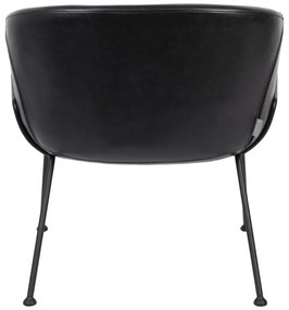 Čierne kreslo z umelej kože Zuiver Feston