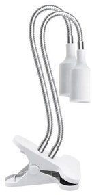 Kobi Flexibilná stolná lampa s klipom PLANTY 2xE27/30W/230V biela KB0540