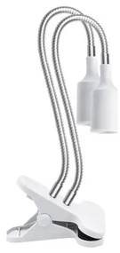Kobi Flexibilná stolná lampa s klipom PLANTY 2xE27/30W/230V biela KB0540