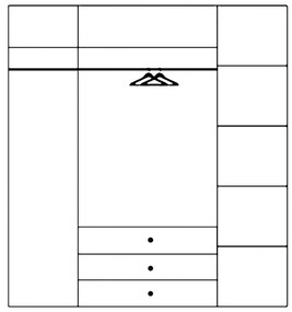 Šatní skříň Milo 02 187 cm dub sonoma/bílá