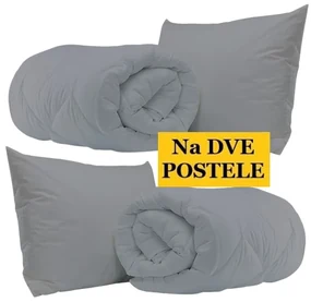 Paplón a vankúš ANTIALERGICKÝ ŠEDÝ 2ks 70x90 2Ks 140x200 cm